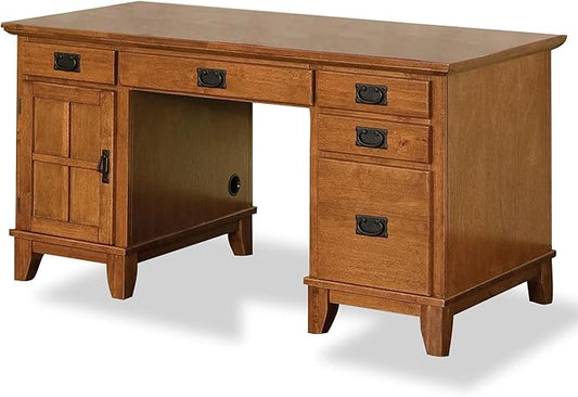 Home Styles Arts and Crafts Cottage Oak Double Pedestal Desk by Home Styles