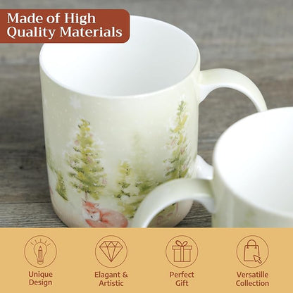 Maison d' Hermine Coffee Mug with Handles Tea Cups (15 Ounce, Pack of 1) | Fine Bone China Coffee Mugs for Hot Beverages Cappuccino Latte Home Restaurant Spring Summer -Winter Morning - Veluwezoom