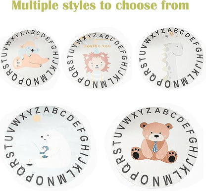 ABC Round Rug for Kids Warm and Soft Alphabet Nursery Animal Area Rugs Fun Rugs for Play Rooms Non-Slip Mats Crawling Mats Decorative Rugs for Bedrooms Living Rooms (Bear, 39in)