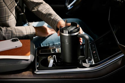 Stanley Quencher H2.0 Tumbler with Handle and Straw 14 oz | Flowstate 3-Position Lid | Cup Holder Compatible for Travel | Insulated Stainless Steel Cup | BPA-Free | Frost
