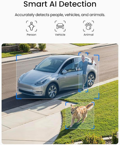 REOLINK Security Cameras Wireless Outdoor, 3K 5MP Dual-Band WiFi 6, Person/Vehicle/Animal Smart AI Detection, IP67, Local Storage, Smart Alerts, No Subscription, Home Hub Mini with 4X Argus Solar
