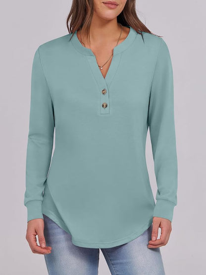 ANRABESS Women's Long Sleeve Shirts 2026 Spring Fashion Dressy Casual Tops Trendy Henley Blouses Cute Work Outfits Clothes