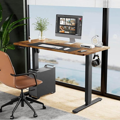 NicBex Home Office Desk 55" x 23" Electric Height Adjustable Standing Desk Computer Desk Office Desk, Sit to Stand Ergonomic Computer Desk Adjustable Desk, Brown