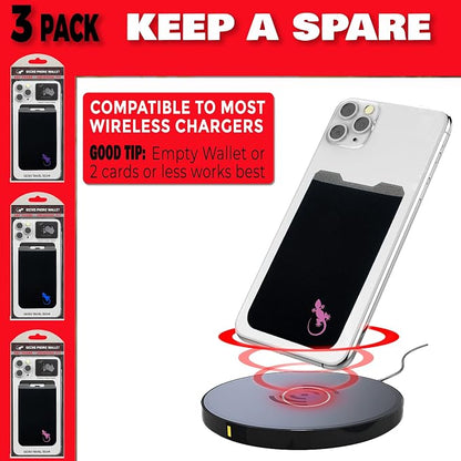 Phone Wallet - Adhesive Card Holder - Cell Phone Pouch - Stick on Lycra Pocket by Gecko - Carry Credit Cards and Cash