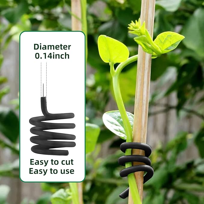 Decoroca Soft Plant Ties for Support - 65.6' Reusable Waterproof Plant Wire, Garden Twist, Office Organization and Decoration Binding（3pcs/Black）