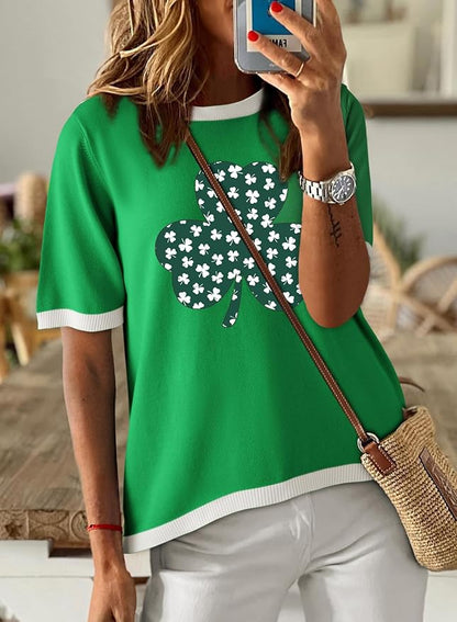 Dokotoo Womens Tops 2026 Casual Summer Crewneck Short Sleeve Striped Color Block Knit High Low Trendy Pullover Sweaters