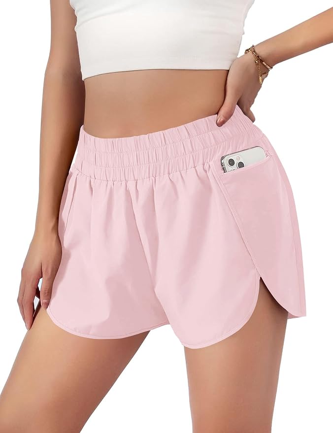 Blooming Jelly Women's Quick-Dry Running Shorts Workout Sport Layer Active Shorts with Pockets 1.75"