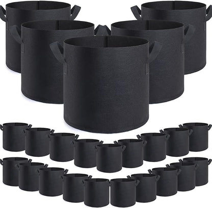 GROWTNT 10 Gallon Grow Bags 24 Pack,10 Gallon Fabric Pots,Garden Bags to Grow Vegetables,Planter Bag for Vegetables,Garden Pots with Two Handles.