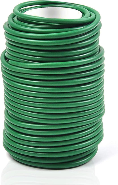 Decoroca Soft Plant Ties for Support - 65.6' Reusable Waterproof Plant Wire, 3.5mm Garden Twist, for Indoor & Outdoor Plants and Home Organizing（1pc/Green）