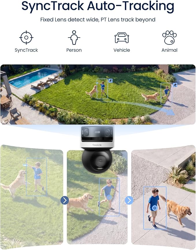 REOLINK OMVI 3i WiFi, 10MP+8MP 4K, Triple-Lens Outdoor Security Camera | 180° Panoramic + Pan-Tilt, SyncTrack&Auto Tracking, Dual-Band WiFi 6, Smart Detection, Local AI Video Search, No Monthly Fees