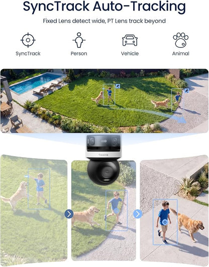 REOLINK OMVI 3i WiFi, 10MP+8MP 4K, Triple-Lens Outdoor Security Camera | 180° Panoramic + Pan-Tilt, SyncTrack&Auto Tracking, Dual-Band WiFi 6, Smart Detection, Local AI Video Search, No Monthly Fees