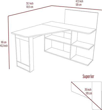 NicBex Kimberly-DW-00205-LWJ Home Office Desks, 51.7"x47.2"x43.3", Gray-1