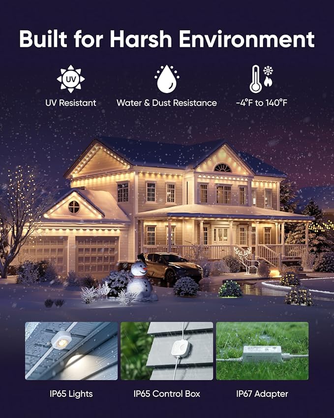 eufy Permanent Outdoor Lights E22, 150ft, Black
