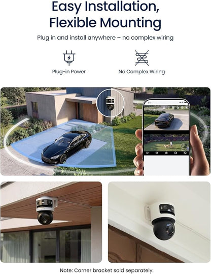 REOLINK OMVI 3i WiFi, 10MP+8MP 4K, Triple-Lens Outdoor Security Camera | 180° Panoramic + Pan-Tilt, SyncTrack&Auto Tracking, Dual-Band WiFi 6, Smart Detection, Local AI Video Search, No Monthly Fees