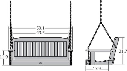 highwood Lehigh Porch Swing, 4 Feet, Coastal Teak