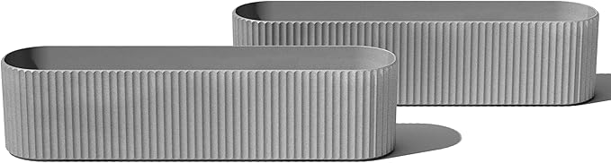 Veradek Demi Series Window Box Planter - Long Planter Box for Windowsill/Balcony | Durable Plastic-Stone Composite Material | Modern Décor for Flowers/Herbs