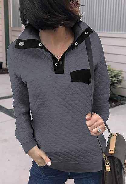 BTFBM Women Fashion Quilted Pattern Lightweight Zipper Long Sleeve Plain Casual Ladies Sweatshirts Pullovers Shirts Tops