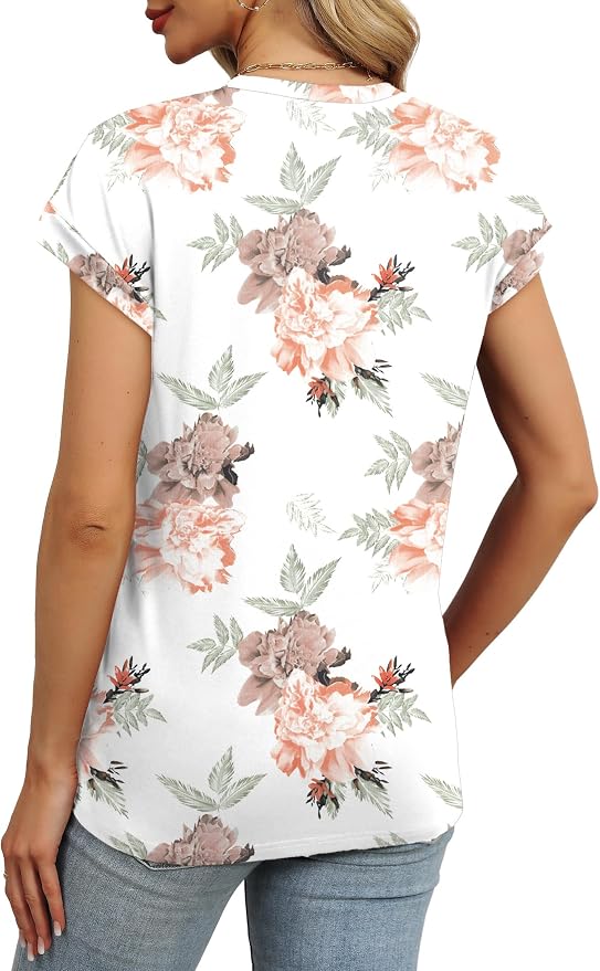 Alaroo Womens Summer Tops Short Sleeve Shirts Crew Neck Tshirt Cute Trendy Tunic Blouses (S-3XL)