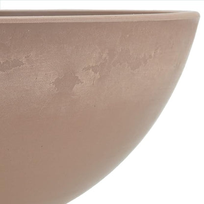 PSW Pot Collection M30TP 12-inch Plastic/Stone/Wood Composite Low Bowl Planter – No Drainage Hole (Drillable), Shallow Indoor/Outer Pot for Succulents, Bonsai, Fairy Gardens, Herbs, Taupe