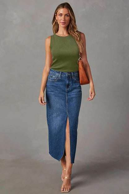 Arach&Cloz Women's Wool Blend Sweaters Non See Through Summer Business Casual Tank 2026