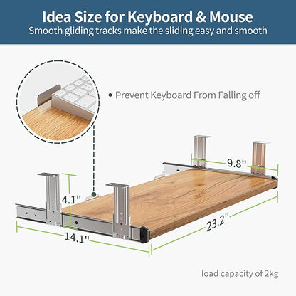 BANTI 63" x 24" Height Adjustable Electric Standing Desk with Keyboard Tray, Sit Stand up Desk with Splice Board, White Frame/Light Rustic Brown Top