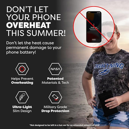 PHOOZY Apollo II Thermal Phone Case with NASA-Derived Technology - Extends Battery Life 4X in Hot or Cold Weather - Military Grade 8-Foot Drop Protection Insulated Pouch - Medium Black