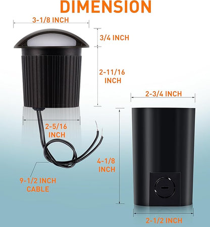 CLOUDY BAY [6 Pack] 5W Well Lights Low Voltage Landscape Lighting,12V-24V Waterproof Outdoor Side-lit Light,27-50K 5CCT In Ground Lights for Fence Pathway Deck, IP67 Rating, ORB,Transformer Excluded