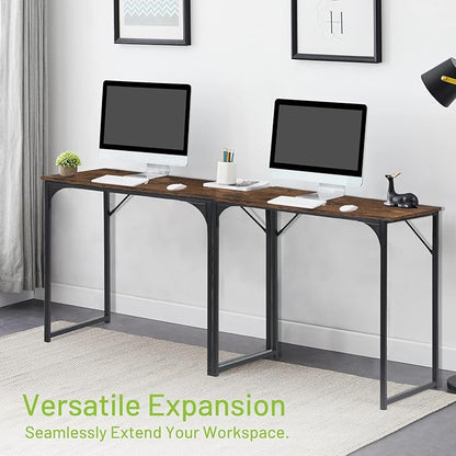 FurnitureR 31.5" Home Office Table Simple Style Computer Desk Laptop PC Writing Table Sturdy Metal Frames for Study Room, Rustic Brown