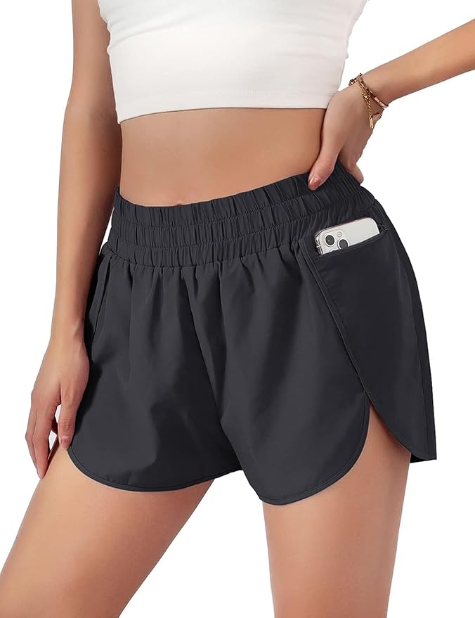 Blooming Jelly Women's Quick-Dry Running Shorts Workout Sport Layer Active Shorts with Pockets 1.75"