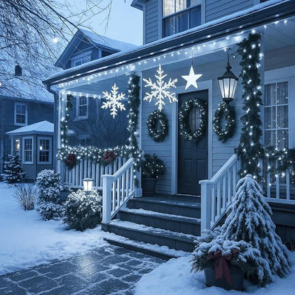 Warm White to Cool White Color Changing 200 LED 66FT Connectable Christmas String Lights for Outdoor Indoor Waterproof, 11 Modes Twinkle Fairy Lights Clear Wire for Christmas Tree Memory Remote Timer