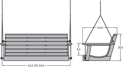 highwood Weatherly Porch Swing, 4 Feet, Whitewash