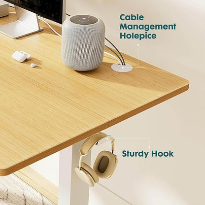 NicBex Home Office Height Adjustable Electric Height Adjustable Standing Desk Sit to Stand Ergonomic Computer Desk Adjustable Height Stand Up Desk for Home Office, Yellow