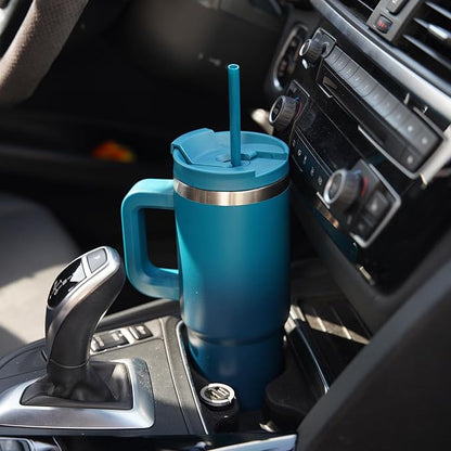 Konokyo 30 oz Insulated Tumbler Water Bottle with Handle, Straw Lid | BPA-free and dishwasher safe; made for gym, travel, coffee and gifting, 2 straws, cup holder friendly,Lavender Green