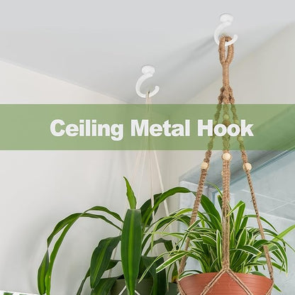 2PCS Ceiling Hooks for Hanging Plants,Heavy Duty Plant Swag Hooks,Hanging Planter Wall Hook, Indoor and Outdoor Plant Hangers