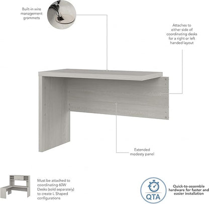 Bush Business Furniture Echo Desk Return/Bridge, Gray Sand