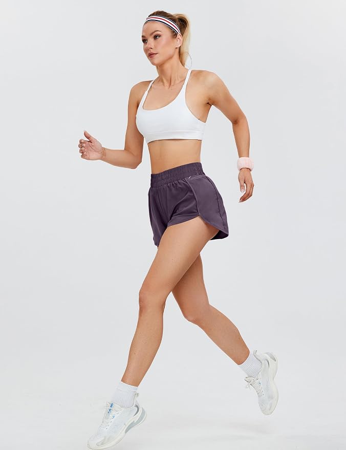 Blooming Jelly Women's Quick-Dry Running Shorts Workout Sport Layer Active Shorts with Pockets 1.75"