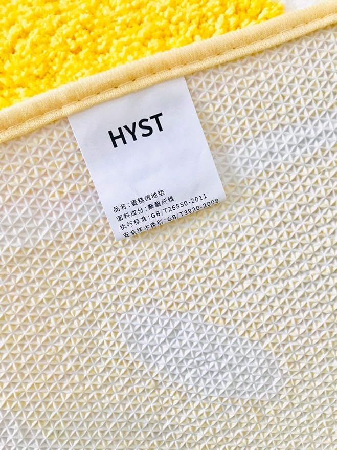 Playtime Cozy Lemon Cute Fruits Half Round Shaped Bedroom Bathroom Doorway Kitchen Floor Rug Carpet Water Absorption Non-Slip mat for Kid's Room (Yellow, 45 * 65CM)