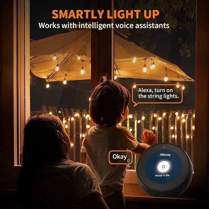 XMCOSY+ Smart Outdoor String Lights, 150Ft G40 Globe Patio Lights with 75 LED Bulbs, WiFi & APP Control, Work with Alexa, Extendable Waterproof Dimmable LED String Lights for Outside, Porch, Cafe