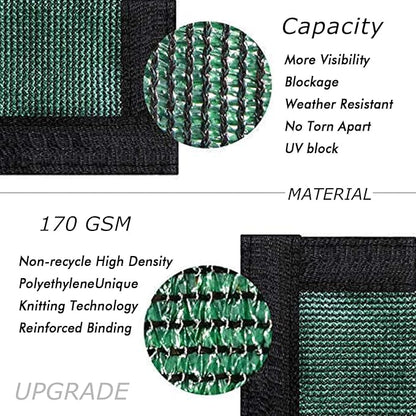 UPGRADE Privacy Fence Screen 5'x36' Dark Green Outdoor 90% Visibility Blockage 170 GSM Mesh Shade Cover Panels for Backyard,Balcony,Home Decoration with Zip Ties,Customized Avaliable