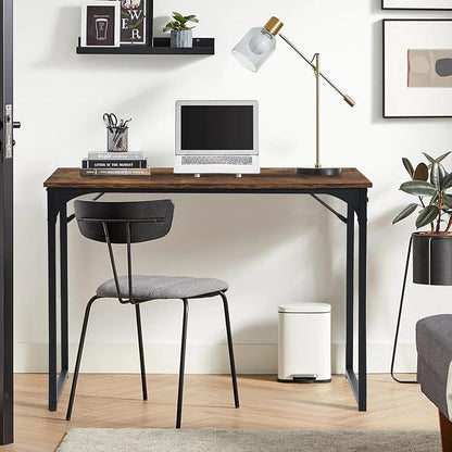 FurnitureR 31.5" Home Office Table Simple Style Computer Desk Laptop PC Writing Table Sturdy Metal Frames for Study Room, Rustic Brown
