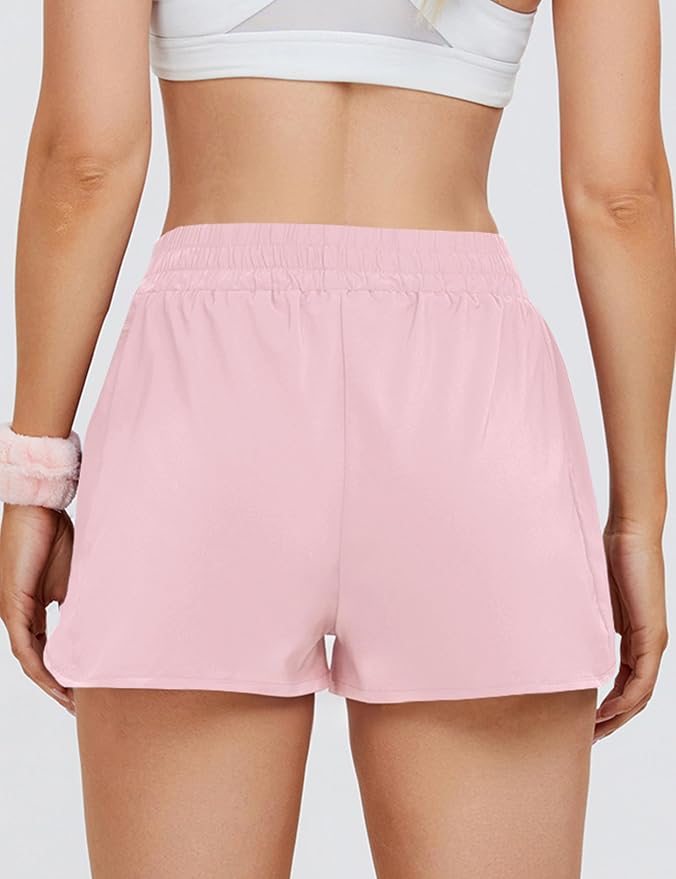 Blooming Jelly Women's Quick-Dry Running Shorts Workout Sport Layer Active Shorts with Pockets 1.75"