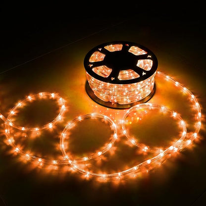 100ft LED Rope Lights Outdoor, 720 LED Connectable and Flexible Tube Lights with 8 Modes, Waterproof Indoor Outdoor LED Rope Lighting for Deck, Garden, Pool, Patio,Party, Holloween Decoration (Orange)