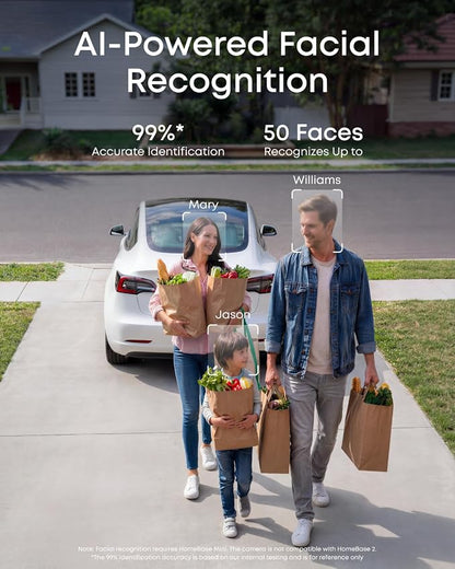 eufy Security Indoor&Outdoor Camera C31,2-Pack with HomeBase Mini(64GB Included),IP66,Spotlight-Free Color Night Vision,360°Pan&Tilt, AutoTracking,Human/Car/Pet/Cry Detection,24/7 Recording