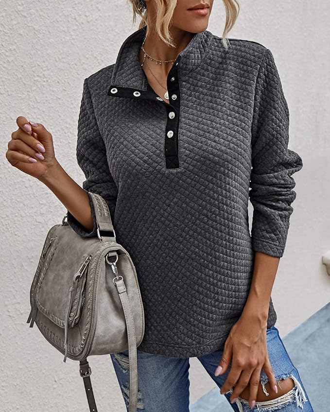 BTFBM Women Fashion Quilted Pattern Lightweight Zipper Long Sleeve Plain Casual Ladies Sweatshirts Pullovers Shirts Tops