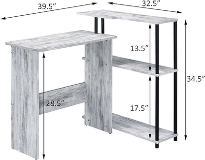 NicBex Kimberly-DW-00208-LWJ Home Office Desks, 39.5"x32.5"x34.5", Black + Grey