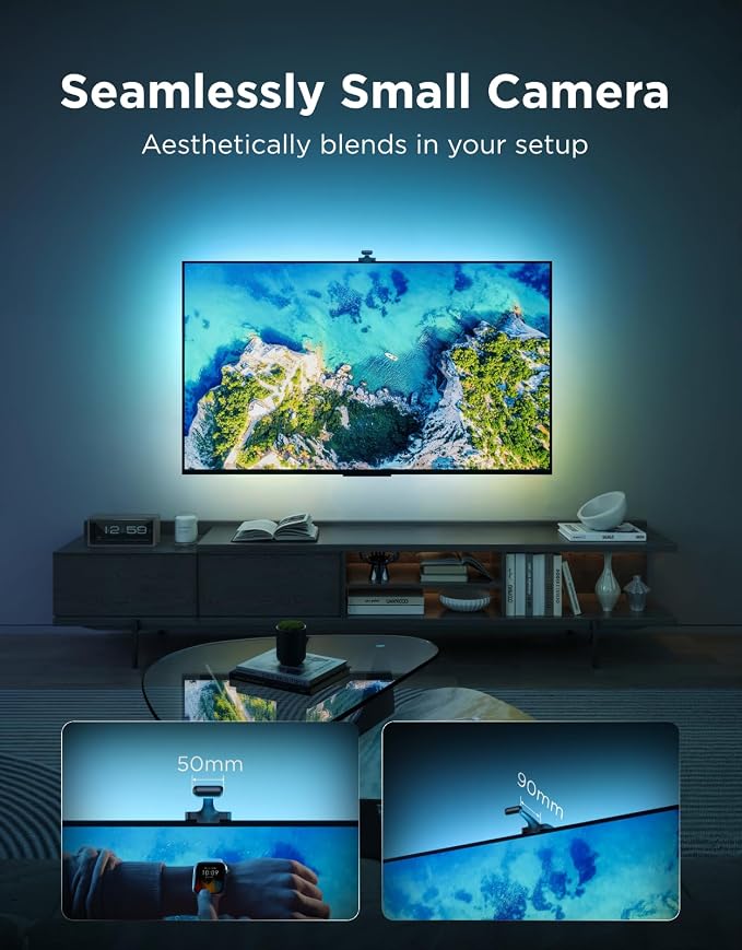 Govee TV Backlight 3 with Dual 4MP Lens, TV Lights Sync to 75-85 Inch TVs | RGBWIC LED Strip Lights for Movie Night, Smart AI Color Filter, App & Voice Control, Compatible with Matter, 60LEDs/m, 16.4ft