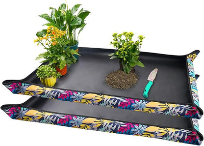 2 PCS 43.5" x 29.5" Extra Large Repotting Mat for Indoor Plants Transplanting and Dirt Control Plant Gift for Plant Lovers