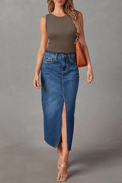 Arach&Cloz Women's Wool Blend Sweaters Non See Through Summer Business Casual Tank 2026
