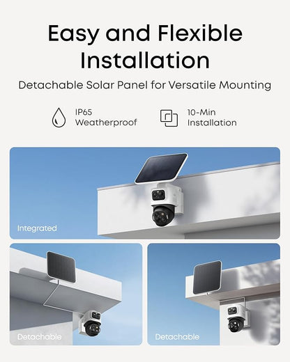 eufy Security eufyCam S4 4-Cam Kit, 4K Solar Wireless Outdoor Security System,3-Lens Bullet-PTZ cam, 360° Coverage,Cross-Cam Track, AI Facial Recognition, 8X Zoom,0 Monthly Fee,Expandable up to 16TB