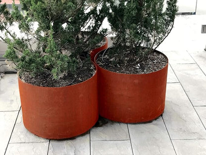 Plantercraft Large Round Planters for Outdoor Plants - 42 Inch Tall Corten Steel Planter - Extra Large Outdoor Planters for Modern Patio, Deck & Entryway | 12" Dia x 42" H